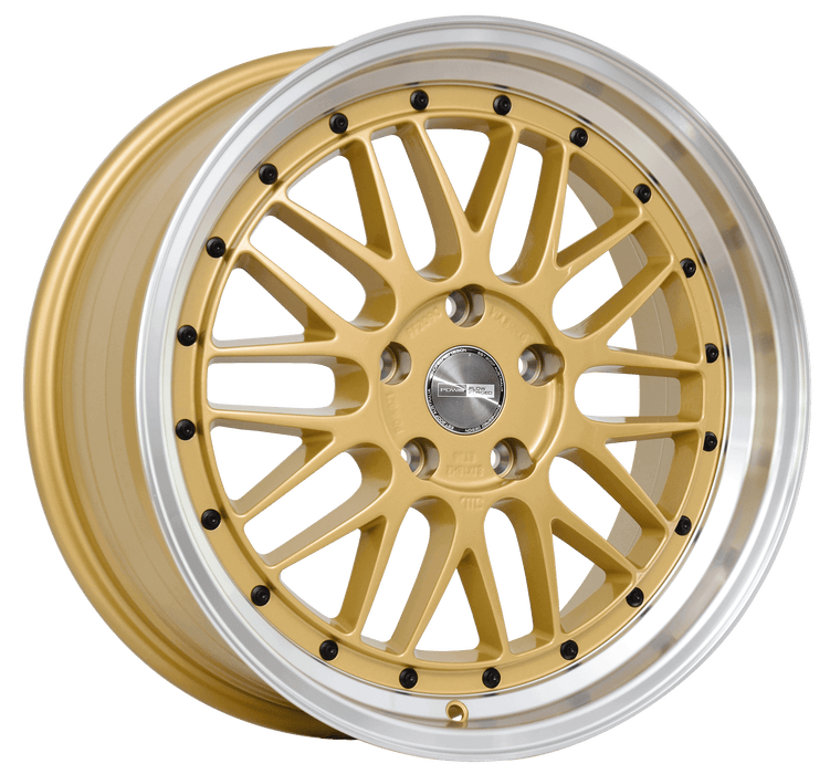 LEMANZ GOLD MACHINED LIP 18X8 5/120