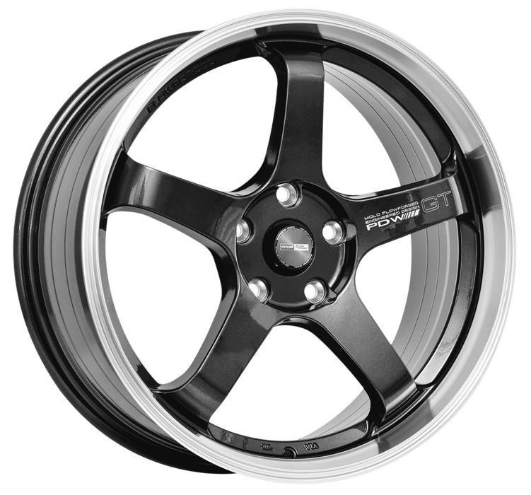 GT DARK GREY MACHINED LIP 18X8 5/114.3