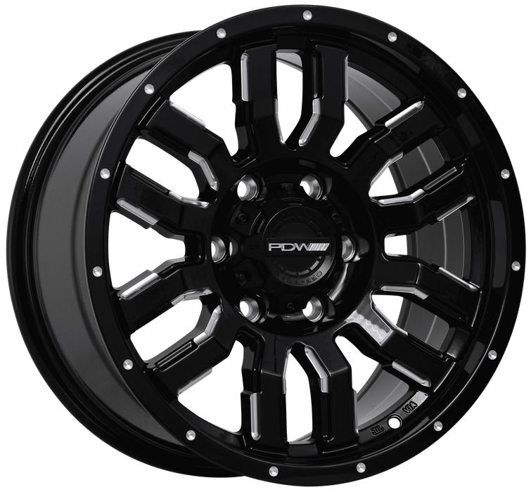 KOMBAT JET BLACK MILLED 17X8.5 6/139.7 20P 106.1 CB