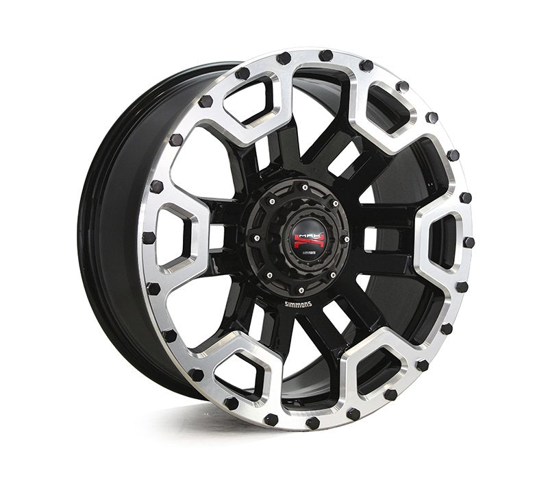Simmons MAX X08 BKWDS GLOSS BLACK EDGE POLISH 20X9 5/150 110.2 CB